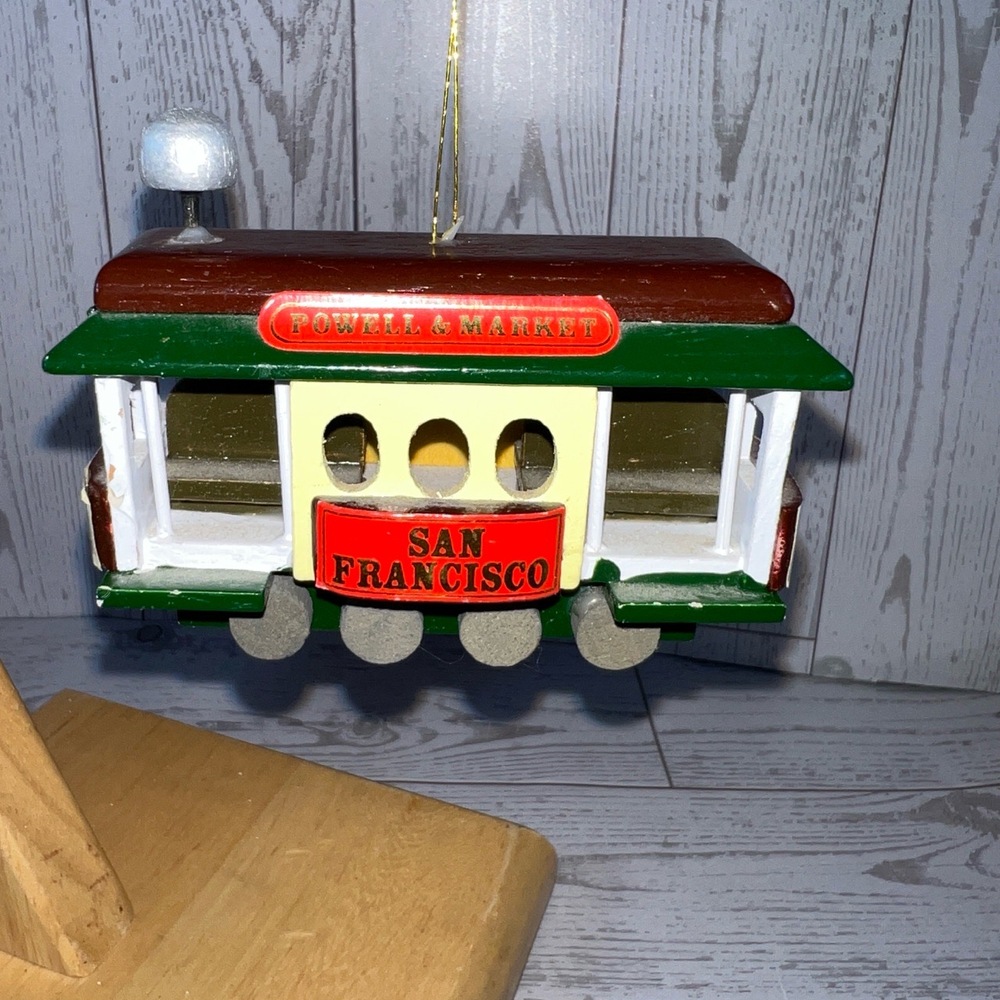 San Francisco Cable Car Powell & Market Christmas Ornament Multicolor Vintage